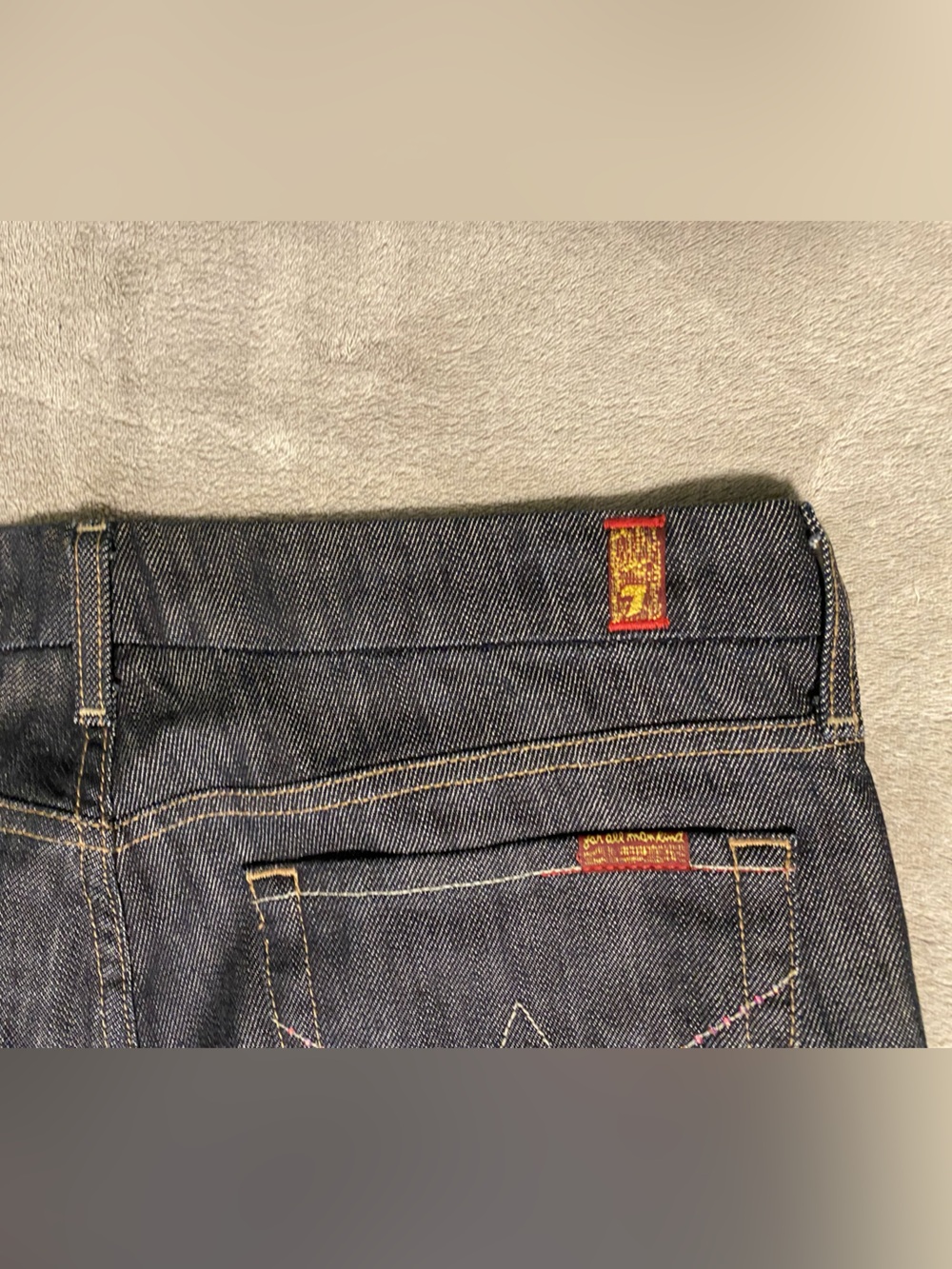 7 For All Mankind Dark Blue Flare Jeans - Picture 10 of 13